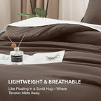 Litanika Comforters Twin/Twin XL Size Chocolate, 2 Pieces Lightweight Solid Bedding Set & Collections, All Season Fluffy Bed Set (66x90 Inches Comforter & 1 Pillowcase)
