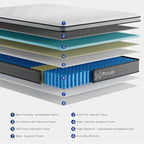 Queen Mattress,10 Inch Hybrid Mattress in a Box with Gel Memory Foam Mattress,Individually Wrapped Pocket Coils Innerspring Mattress,Pressure Relief,Back Pain Relief,CertiPUR-US.