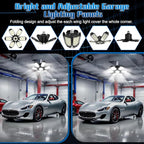 Garage Light Bulbs - Garage Lights Led Screw into Bulb Socket with 6 Deformable Panels 6500K Basement Light Fixture E26 Base Led Shop Lights for Basement Workshop Warehouse Attic - 4Pack