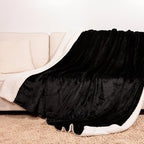 NANPIPER Sherpa Blanket King Fleece Bed Blankets Soft and Warm Fuzzy Microfiber,Black 90"x108"