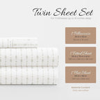 Linen Market Double-Brushed Patterned Microfiber Twin Sheet Set 3 Piece – Oeko-TEX Certified Ultra Soft & Wrinkle-Free - 16" Deep Pocket Sheets - Easy Care Twin Size - Beaded Arrows Light Gray