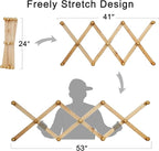 SKOLOO Hat Rack for Wall with 11 Hooks, 24 inch Solid Wooden, Modern, Huge Coat Rack Wall Mount for Coats, Hats, Bags, Cowboy Caps, Baseball Caps, Natural on White