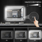 LOAAO 48X36 LED Bathroom Mirror with Lights, Anti-Fog, Dimmable, Backlit + Front Lit, Lighted Bathroom Vanity Mirror for Wall, Shatter-Proof, Memory Function, ETL Listed