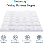 Twin XL Mattress Topper Extra Thick Pillowtop Cooling Plush Mattress Pad Cover Protector with 8-21 Inch Deep Pocket 3D Snow Down Alternative Fill White