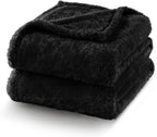 Exclusivo Mezcla Plush Fuzzy Fleece Bed Blanket King Size, Super Soft, Fluffy and Warm Blankets, Suitable for All Seasons (Black, 90x104 Inches)
