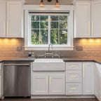 10 Pack Brushed Gold Cabinet Pulls 6.25 Inch Handles for Kitchen Cabinets, Brass Dresser Pulls, Hardware