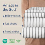 Full Size 4 Piece Sheet Set - Comfy Breathable & Cooling Bed Sheets Set - Hotel Luxury Bedding for Women, Men, Kids, Teens, Boys & Girls - Deep Pockets, Soft, Wrinkle Free - Oeko-Tex - Grey Stripes 2