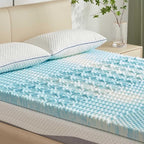 SINWEEK 1.5 Inch Mattress Topper 5-Zone Memory Foam Mattress Topper Pressure Relieve Soft Mattress Pad, CertiPUR-US Certified, Full Size Blue