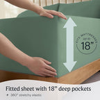 LuxClub 4 PC Queen Sheet Set, Breathable Luxury Bed Sheets, Deep Pockets Wrinkle Free Cooling Sheets Machine Washable Hotel Bedding Silky Soft - Tree Moss Green Queen