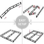 Full Box Spring 3 Inch, Low Profile Box Spring for Full Bed, Heavy Duty Mattress Foundation,Metal Bed Base with Fabric Cover/Non-Slip/Easy Assembly