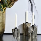 Gute Taper Candle Holder, Candle Holders for Pillar Candles, Matte Black Candlestick Holder Centerpieces for Home Decoration, Wedding Anniversary, Party, Housewarming Gifts,Set of 4,Round