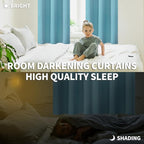 BGment Blackout Curtains - Grommet Thermal Insulated Room Darkening Bedroom and Living Room Curtains, Set of 2 Panels (52 x 63 Inch, Aqua)