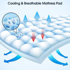King Mattress Topper, CYMULA Cooling Mattress Pad Cover PillowTop for Bed Back Pain, Extra Thick Mattress Protector Firm Soft Floor Fill Overfilled with 8-21 Inch Deep Pocket, 78"x80"White