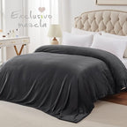 Exclusivo Mezcla Fleece Blanket King Size for Bed, Super Soft and Warm, All Season Use, Cozy, Plush, Lightweight, 90x104 Inches, Dark Grey
