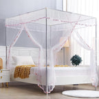 Canopy Bed Curtains Twin - 4 Corner Canopy for Beds, Bed Canopy for Girls Adult, Bedroom Decor (Twin Size, White)