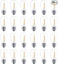 Meconard 24 Pack LED S14 Replacement Light Bulbs, Shatterproof Outdoor 1 Watt to Replace 11Watts String Incandescent Bulb, E26 Regular Medium Screw Base, 2200K Warm White, Non-Dimmable