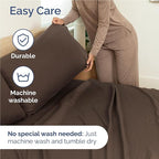 Full Size 4 Piece Sheet Set - Comfy Breathable & Cooling Bed Sheets Set - Hotel Luxury Bedding for Women, Men, Kids, Teens, Boys & Girls - Deep Pockets, Ultra-Soft and Wrinkle Free - Oeko-Tex - Brown