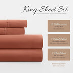 Linen Market Bed Sheets for King Size Bed (Clay) - Sleep Better Than Ever with These Soft and Cooling King Sheets - Deep Pocket Fits 16" Thick Beds - 4 Piece King Sheet Set
