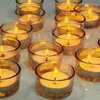 GOLDEAL 60 Pcs Gold Glass Tealight Candle Holders-Tea Candle Holders Bulk - Perfect for Weddings, Parties, Dinners - Ideal for 1.5" Standard Tealights and Candle Moulds