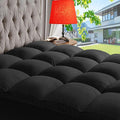 ABENE Mattress Topper for Back Pain Relief, Extra Thick Mattress Pad Pillowtop, Soft Mattress Protector Cover with 8"-21" Deep Pocket, Overfilled Down Alternative Filling (Black, Short Queen)