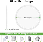 zemty LED Ceiling Light 9Inch - 24W 2400LM Small Led Lighting Fixture for Ceiling, 3000K-4500K-6000K Selectable, Super Thin & Low-Profile Flat Ceiling Lamp for Bedroom Kitchen Bathroom - 2Pack