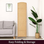 Rose Home Fashion 6 ft Tall Room Divider, Room Dividers and Folding Privacy Screens, 15.7in Privacy Screen 6 Panel Partition Temporary Wall Separation for Private, Light Beige