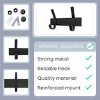 Matte Black Small Coat Rack Wall Mount – 6 Inch Stainless Steel Hook Rail with 2 Double Coat Hooks – Wall Mounted Entryway Organizer for Coats, Hats, Bags, Towels, Robes, Closet or Bathroom - 2 Pack
