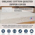 Foamma 3” x 28” x 79” Truck, Camper, RV Travel Visco Gel Memory Foam Bunk Mattress, Washable Organic Cotton Cover, Made in USA, Comfortable, Travel Trailer, CertiPUR-US Certified