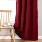 ChrisDowa 100% Blackout Curtains for Bedroom with Black Liner, 2 Thick Layers Total Blackout Thermal Insulated Grommet Window Curtains 2 Panels Set (Burgundy, 42 x 84 Inch)