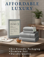 LANE LINEN 100% Organic Cotton King Sheet Set, 4Pc Cotton Sheets King Size, Soft & Comfy Percale Eco Friendly Sustainably Produced Bedding Sheets & Pillowcases, 15" Deep Pocket King Sheet Set - Silver