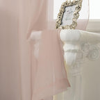 HUTO Blush Pink Sheer Curtains 54 inches Long for Bedroom Top Rod Pocket Sheer Window Panels Curtains for Nursery Living Room 52 by 54 Inch Length Set of 2 Panels