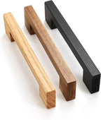 Black Square 7-1/2in 8 pcs Wooden Drawer Pulls Handle pulls for cabinets Kitchen Cabinet Drawer pulls Cabinet Door Pull