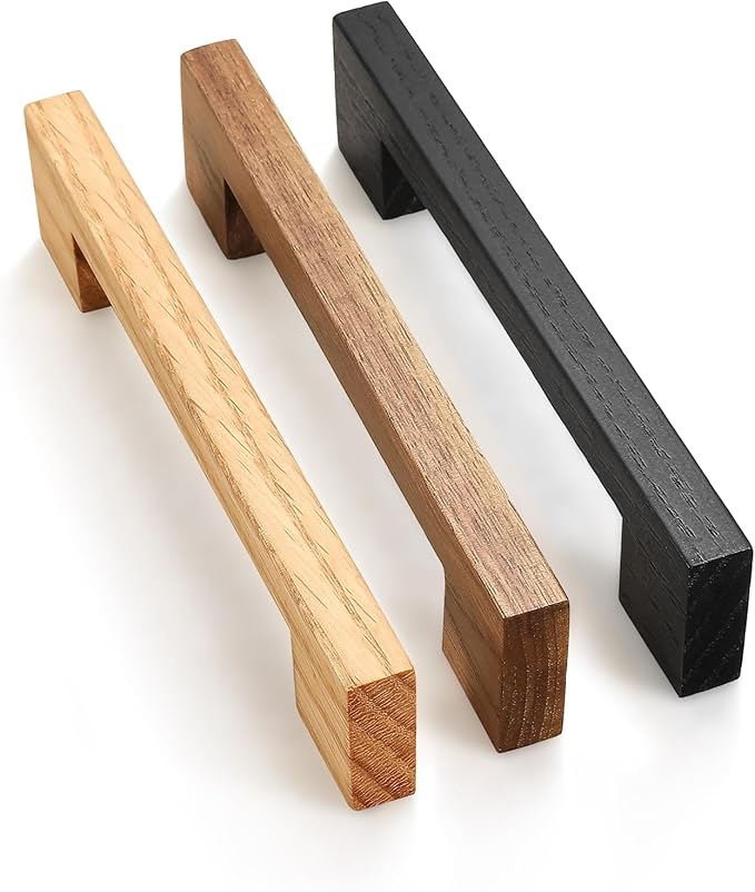 Black Square 5 in 8 pcs Wooden Drawer Pulls Handle pulls for cabinets Kitchen Cabinet Drawer pulls Cabinet Door Pull