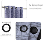 BONZER Mix and Match Curtains - 2 Pieces Branch Print Sheer Curtains and 2 Pieces Blackout Curtains for Bedroom Living Room Grommet Window Drapes, 54x108 Inch/Panel, Grey Dark, Set of 4 Panels