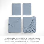 Mellanni Queen Sheets Set - 4 PC Iconic Collection Bedding - Hotel Luxury, Extra Soft, Cooling Bed Sheets - Wrinkle, Fade, Stain Resistant (Queen, Blue Hydrangea)