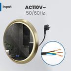 Round LED Mirror 24 Inch for Bathroom, Gold Metal Frame Lighted Vanity Mirror,Wall Mounted Circle with Lights,6000K Anti-Fog & Dimmable Touch Switch