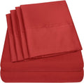 Cal King Size Bed Sheets - 6 Piece 1500 Supreme Collection Fine Brushed Microfiber Deep Pocket California King Sheet Set Bedding - 2 Extra Pillow Cases, Great Value, California King, Samba Red