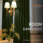 Lazzzy Velvet Blackout Curtains Thermal Insulated Room Window Drapes Super Soft Luxury Curtains for Living Room Bedroom Rod Pocket 2 Panels, Moss, 52" W x 63" L