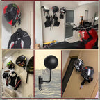 SANGMO 3 Pack 180° Motorcycle Helmet Rack, Rotation Metal Helmet Holder Wall Mount, Helmet Holder Bike with 2 Hooks Helmet Hanger for Motorcycle Bike Coats, Caps, Baseballs, Rugby Helmet(3 Pack)
