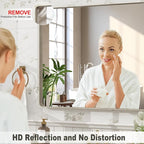 30x36 Inch Brushed Nickel Bathroom Mirror, Brushed Silver Metal Framed Wall Mirror, Rounded Corner Rectangle Modern Vanity Mirror, Tempered Glass, Anti-Rust, Shatterproof (Horizontal/Vertical)