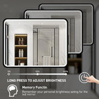 43X36 Inch Black LED Bathroom Mirror with Lights,Metal Frame Lighted Vanity Mirror,Anti Fog,Dimmable(Horizontal/Vertical)