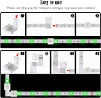JACKYLED L Shape 8mm 4-Pin LED Strip Connectors 10-Pack Total 32pcs, Unwired Solderless LED Light Connectors for 8mm Wide 4-Pin Strip Lights - 8mm 4pin 10 Pack