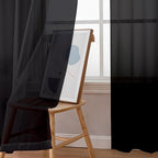 Aiyufeng Black Sheer Curtains 90 Inches Long, Light Filtering Rod Pocket Solid Color Window Sheer Curtain Panels, Elegant Curtains & Drapes for Living Room, Bedroom 2 Panels (Black, 59" W x 90" L)