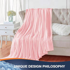 Walensee Fleece Blanket Plush Throw Fuzzy Lightweight (Throw Size 50x60 Pink) Super Soft Microfiber Flannel Blankets for Couch, Bed, Sofa Ultra Luxurious Warm and Cozy for All Seasons
