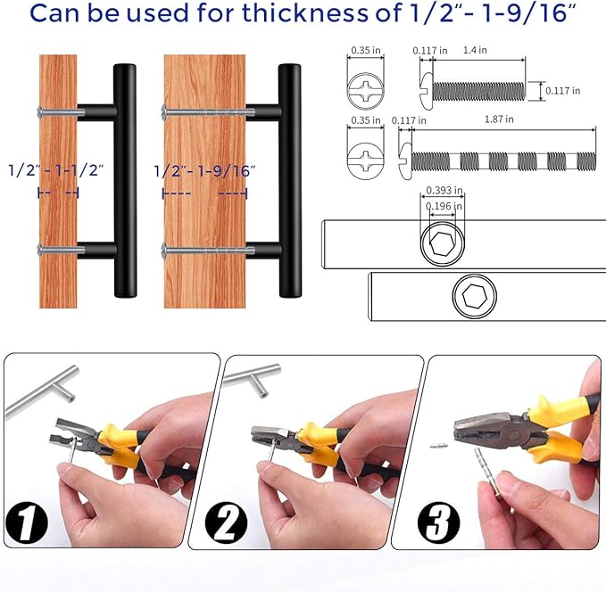 Ravinte 25 Pack 6 inch Cabinet Pulls Matte Black Stainless Steel Kitchen Cupboard Handles Cabinet Handles 3.5” Hole Center