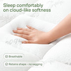 Ultra Soft Queen RV Size Mattress Topper - Viscose Made from Bamboo Pillow Top Mattress Pad for Back Pain Relief - Naturally Cooling for Hot Sleepers, White
