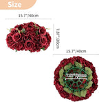NUPTIO Flower Balls for Wedding Centrepieces - 10 Pcs 15.7 inch Diam Large Burgundy Artificial Flowers Roses Ball Fake Flower Arrangement Bouquet Faux Rose for Wedding Party Centrepiece Decorations