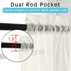 OWENIE Ivory Sheer Curtains 72 Inches Long 2 Panels, Transparent Voile Sheer Curtain Double Rod Pocket Gauze Drapes for Living Room Bedroom Window Sliding Glass Door Treatment, 42 x 72 Inch