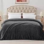 Exclusivo Mezcla Fleece Blanket Twin Size for Bed, Super Soft and Warm, All Season Use, Cozy, Plush, Lightweight, 90x66 Inches, Dark Grey
