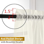 Aiyufneg Ivory Window Valances Sheer Curtains, Modern Top Dual Rod Pocket Light Filtering Voile Drapes for Small Window Kitchen Cafe Sheer Curtains 2 Panels, 40W x 14L Inch